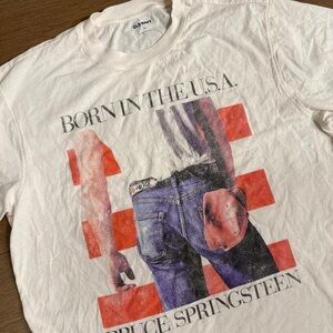 Old Navy White Graphic Tee with Red and Blue Design